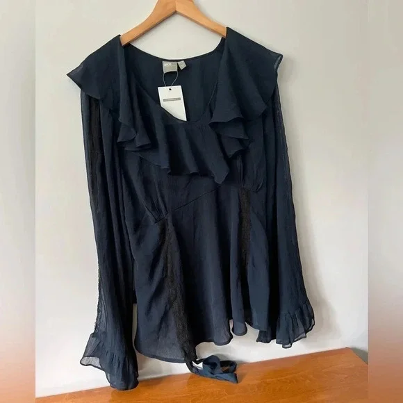 ASOS Maternity Sheer Blouse with Tie | Size 16 - Picture 1 of 7